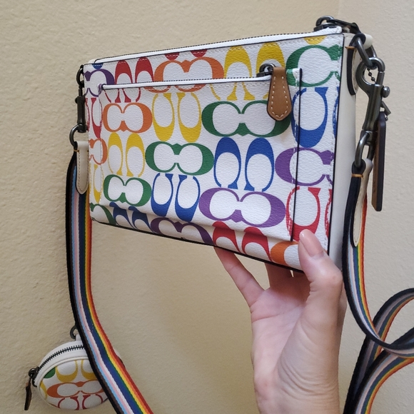Coach Holden Crossbody In Rainbow Signature - Picture 11 of 14